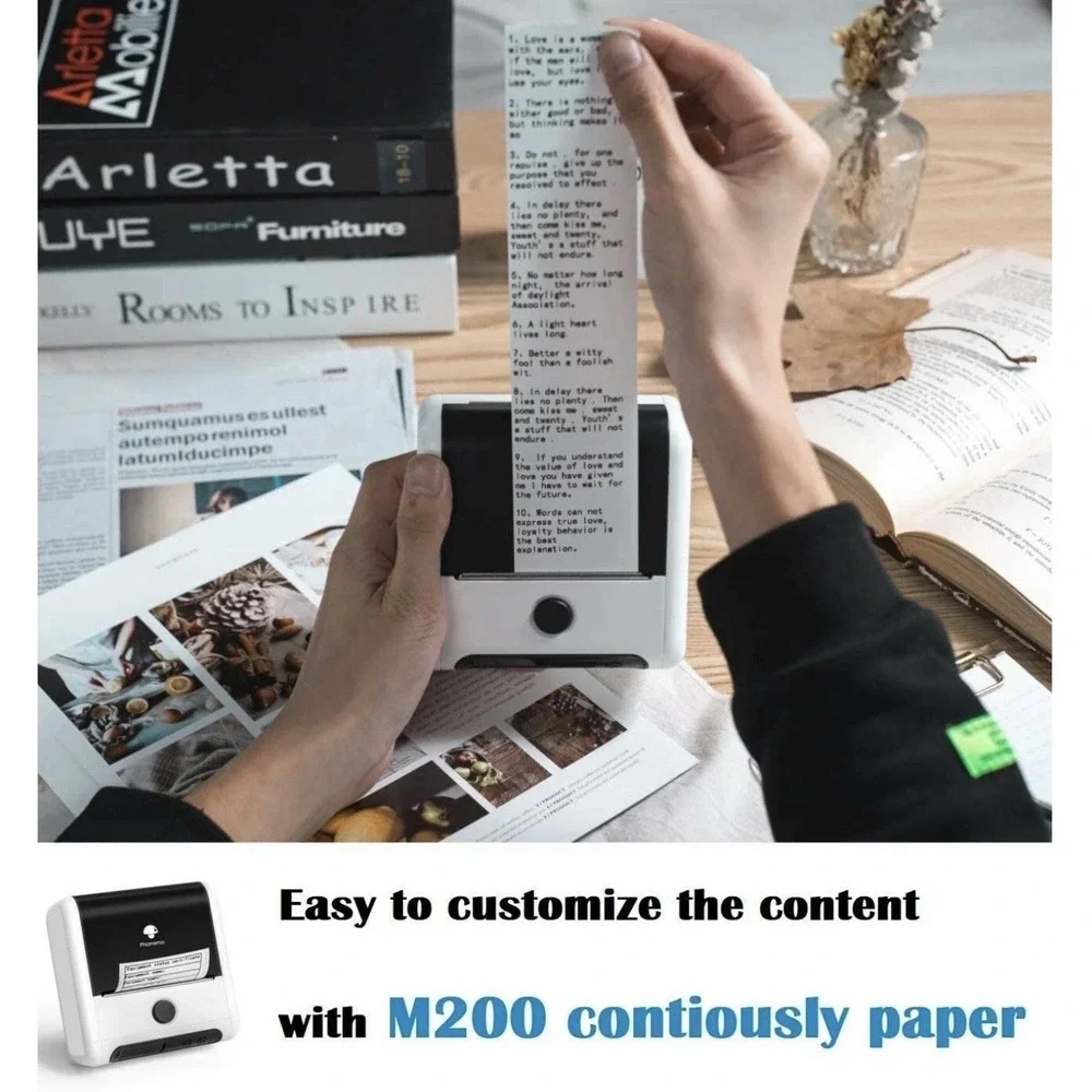 Phomemo M200 Thermal Printer Bluetooth POS Receipt Label Maker for Android & iOS